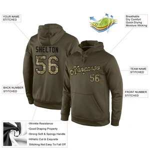 Custom Wholesale Olive Camo <b>Black</b> Hoodie Stitched Jersey Embroidery <b>Fleece</b> Pullover Breathable Team Sports Training Wear - Product Image 3