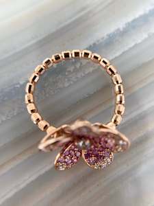 Anillo de Plata 925 Chapado en Oro Rosa con Moissanita en Racimo y Engaste de Puntas para Regalo de Boda y Fiesta para Mujer - Product Image 4