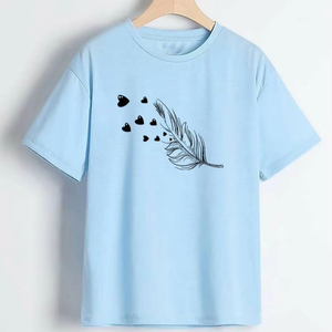 Women Summer Printed T Shirt Casual Breathable Cotton Tops Short Sleeve Lightweight Comfortable Female Wear - Product Image 1
