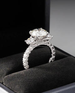 IGI/GIA Lab Grown Vintage 14K oro amarillo boda/anillo de compromiso corte diamante Unisex anillos finos para fiestas de aniversario - Product Image 1