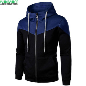 Sweat-shirt à capuche zippé intégral de haute qualité, couleur unie, pour homme, veste de survêtement vierge, en polaire douce, vêtement d'extérieur chaud - Product Image 2