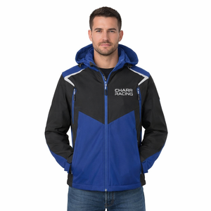 เสื้อแจ็คเก็ตผู้ชายสำหรับกิจกรรมกลางแจ้ง ป้องกันลม ผ้า softshell มีฮู้ด กันน้ำ แจ็คเก็ตสำหรับเล่นกีฬา ดีไซน์กระชับรูปร่าง - Product Image 3