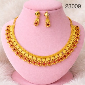 24 Carat Elegant Gold Necklace and <b>Earring</b> Set for Wedding & Engagement Classic Design France Comoros Mayotte Reunion - Product Image 4