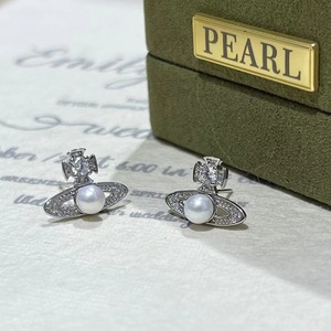 Boucles d'oreilles Saturne Zhuji Xijia 2025, perles d'eau douce sans noyau de 4-5 mm, bijoux en argent S925 tendance, perles sans noyau - Product Image 4