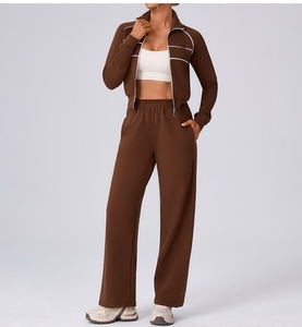 Conjunto Deportivo GAF Personalizado con Lavado Ácido, Pantalón Acampanado, Nuevo Estilo, 100% Poliéster, Forro Polar Grueso de 280GSM, Transpirable, Secado Rápido, Invierno - Product Image 1