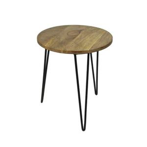 <b>Round</b> Wood <b>Coffee</b> <b>Table</b> with <b>Black</b> Metal Hairpin Legs Industrial Modern Living Room Furniture Handmade Design Use Center <b>Table</b> - Product Image 1