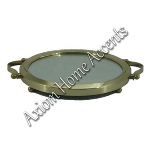 Axiom Home Accents Bandeja de servicio de latón elegante Acabado pulido para fiesta de Navidad y decoración de mesa - Product Image 4