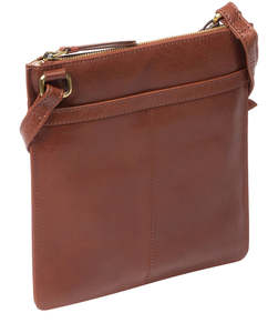 Vintage Brown Leather Crossbody Chest Bag With Front Flap Pocket Adjustable Strap Wholesale Top Quality Manufacturer Supplier - Product Image 4