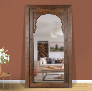 Light wood full length <b>mirror</b>, irregular shape framed decorative floor dressing <b>mirror</b>, available at wholesale prices. - Product Image 2