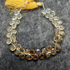 AAA Natural Bear Quartz Faceted Heart Shape Beads 8 To 9 MM Quartz Gemstone Beads 8 Inch Strand High Quality Faceted Bear Quartz - Product Image 5