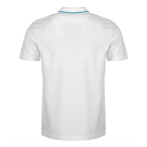 Polo à manches courtes rayé pour homme, coupe classique, tricoté, motif bleu et noir - Product Image 6