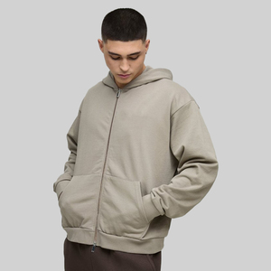 Heavyweight Premium fabrics Zipper Hoodie vintage Digital Print Drop Shoulder Custom OEM Streetwear Regular Fit <b>Men</b> Hoodie - Product Image 4