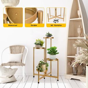 Luxury Gold Metal Plant Stand for Indoor Outdoor Use Modern Flower Pot Holder Decorative Pedestal Planter Stand Home Garden Deco - Product Image 3