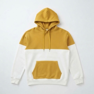 Sweat à capuche personnalisé épais 350 GSM bicolore pour homme, en molleton, vente en gros - Product Image 3
