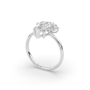 Bague de luxe en diamant de laboratoire taille poire brillant de 1,87 carat, style unique, légère, en or 14 carats, avec bande en or 10 carats, bijou raffiné, cadeau - Product Image 4