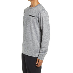 Sudadera de Cuello Redondo para Hombre, Color Gris, Manga Larga, Tejido de Punto, Corte Regular, Color Sólido, Casual - Product Image 2