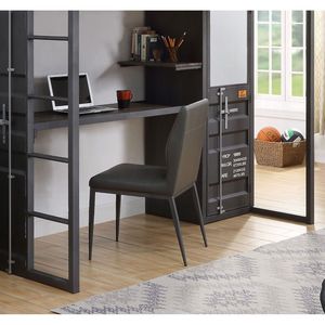 Silla Industrial en Gris y Gris Metálico con Patas de Metal Resistentes - Product Image 1