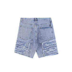 Low MOQ Breathable Stylish Casual Solid Denim <b>Shorts</b> Washed Distressed Loose <b>Quick</b> <b>Dry</b> Mid Waist Jeans <b>Shorts</b> - Product Image 5