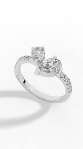 Bague Toi et Moi la plus vendue avec diamant de laboratoire taille poire en or 18 carats – Vente en gros, Fabricant et Fournisseur de Bijoux Fins OEM - Product Image 4