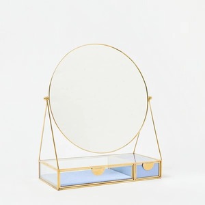 Stylish Glass Jewelry Case for Necklace Bracelet Storage Decorative Metal Glass Jewelry <b>Box</b> for <b>Vanity</b> Display - Product Image 1