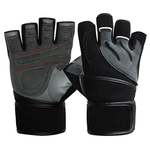 Wrist Wrap Support Half Finger Lightweight Gym Training for Men Women Bodybuilding Factory Wholesale Pu Material <b>Glove</b> - Product Image 2