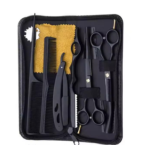 Ensemble de ciseaux de coiffure professionnels avec peignes pour usage en salon, lames en acier inoxydable, poignées en plastique, pour droitiers - Product Image 5