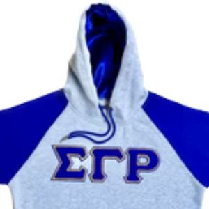 เสื้อฮู้ดแขนยาวแบบมีกระเป๋า Sigma Gamma Rho Chenille สีน้ำเงินเทา SGRho เสื้อผ้าพรีเมียมของกรีซ เสื้อสเวตเชิ้ตสำหรับชมรมนักศึกษา - Product Image 5
