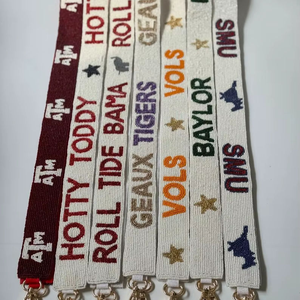 Latest Handmade Beaded Straps for Women Star Pattern Crossbody Purse and Evening Bag with Embroidery <b>Chain</b> Decor Canvas Lining - Product Image 1