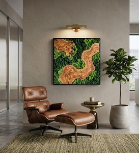 Décoration Murale en Mousse Naturelle Faite à la Main avec Cadre en Bois – Idéale pour Bureau et Salon - Product Image 4