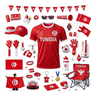 Kit completo de aficionado al fútbol con camiseta, bufanda, gorro y balón a juego para celebraciones del día del partido y eventos de aficionados. - Product Image 1