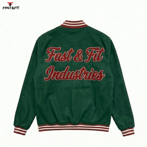 Hot Selling Custom High Quality Chenille Embroidery Patch Canvas Winter Varsity <b>Baseball</b> Embroidery <b>Jacket</b> <b>for</b> <b>Men</b> - Product Image 2
