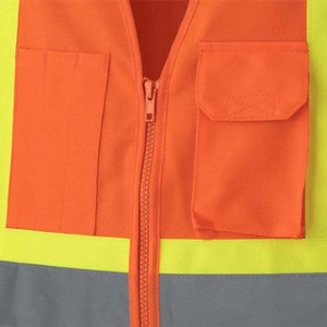 Chaleco de Seguridad Naranja de Alta Visibilidad Clase 2 ANSI, Ropa de Trabajo Reflectante con Bolsillos para Uso en Construcción e Industrial - Product Image 5