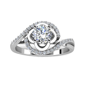 GRA sertifikası ile Vintage Moissanite takı gümüş 925 18k altın kaplama benzersiz yonca alyans Destiny mücevherat - Product Image 1