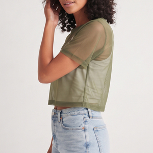 Women's <b>Mesh</b> <b>Crop</b> <b>Top</b> O-Neck Short Sleeve Sexy Casual Tank <b>Tops</b> Breathable Transparent Lightweight <b>Crop</b> <b>Tops</b> Women - Product Image 5