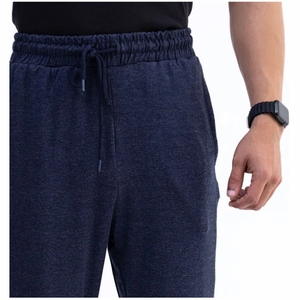 Men's Navy Blue Sweatpants Elastic Waist <b>Drawstring</b> Closure Side Pockets Casual Jogger Pants winter Wear - Product Image 4