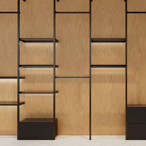 Toko butik eceran rak pajangan garmen, rak Display pakaian kustom dan rak dinding dengan lampu - Product Image 3