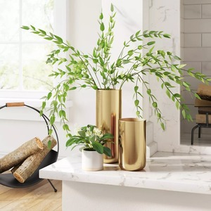 Top <b>Pick</b> Smoke Bloom Contemporary Tabletop Vase Handmade Gold Finish Geometric Design Decorative Art Piece - Product Image 4