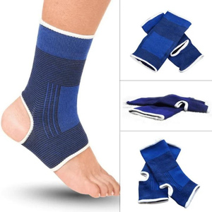 Protège-cheville élastique tricoté bleu personnalisé pour Muay Thai, Kickboxing, MMA – Manchon de compression pour protection articulaire sportive - Product Image 1