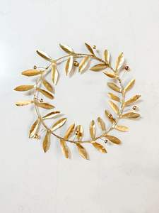 Décoration murale artisanale en fer, couronne murale design, décoration murale élégante, art mural moderne doré, décoration murale en métal en forme de branche - Product Image 6