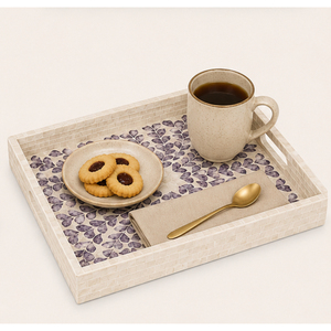 Bandeja Decorativa Artesanal con Incrustaciones de Madreperla y Mosaico Floral, con Asas, para Centro de Mesa, Venta al Por Mayor - Product Image 6