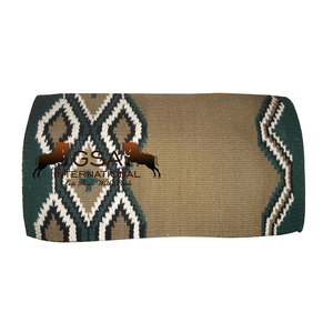 Woolen Saddle Blanket 34x36 Hand Woven 100% New Zealand Wool Fleece Lining Western Equestrian for Competition & Training - Product Image 1