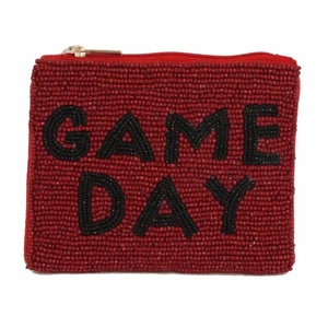 Monedero Pequeño con Cuentas Rojas, Bolsa Ecológica para Guardar Monedas, Bolsa de Ahorro Pequeña Hecha a Mano con Cuentas, Bolsa Multiusos con Cierre Superior de Cremallera, Regalos para Mujer - Product Image 1