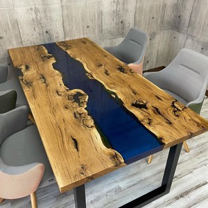 Premium Live Edge Wood and <b>Epoxy</b> Resin <b>Coffee</b> & Dining <b>Table</b> Handmade Home Decor - Product Image 2