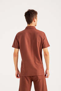 High Quality Customizable Hip Hop Style Men with Quarter Zipper Pocket 100% Cotton Loose Fit Printed <b>Design</b> polo shirt - Product Image 2
