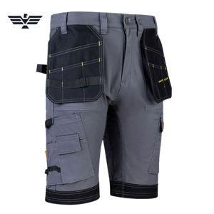 Shorts de travail personnalisés à haute visibilité en polyester fluorescent multi-poches pour hommes |   Shorts utilitaires robustes |   Carpentier - Product Image 6