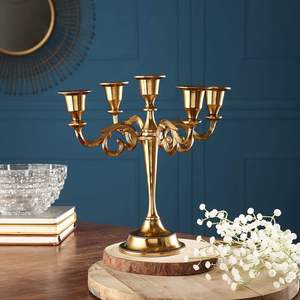 Brass Candelabra 5 Arm <b>Candle</b> Holder Home Decoration Durable Metal <b>Candle</b> Stand At <b>Cheap</b> Price - Product Image 5
