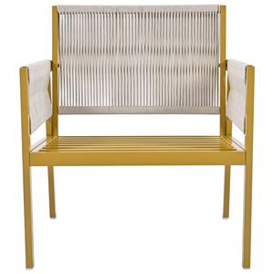 Set di 4 pezzi Set di mobili da giardino in corda profonda da esterno con cuscino spesso tavolo in vetro temperato per il giardino del portico del cortile - Product Image 3