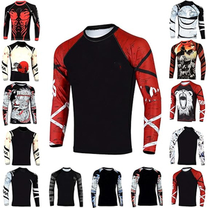 Wholesale Men <b>Compression</b> <b>Shirt</b> Long Sleeve Rash Guard Graphic Print UV Protection OEM Factory Supplier - Product Image 1
