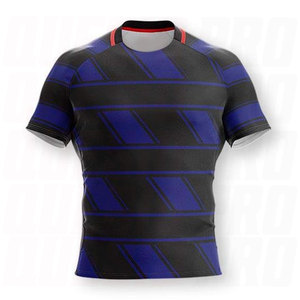 New Custom Design Printed Quick Dry Breathable Polyester Cotton Blend <b>Material</b> Men's Plus Size High Quality Rugby Jersey Custom - Product Image 1