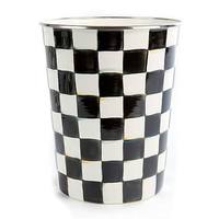Pot de rangement en céramique à motif damier nordique avec couvercle en bois pour café, fleurs, thé, cosmétiques, alimentation scolaire et aliments pour chats